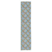 Elegante Blume Blue Periwinkle Floral Classic Kurzer Tischläufer (Vorderseite)