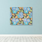 Elegante Blume Blue Periwinkle Floral Classic Leinwanddruck (Insitu (Holzboden))