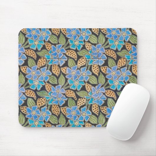 Elegante Blume Blue Periwinkle Floral Classic Mousepad (Mit Mouse)