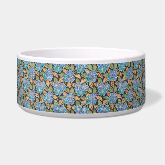 Elegante Blume Blue Periwinkle Floral Classic Napf (Vorderseite)
