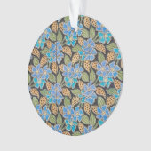 Elegante Blume Blue Periwinkle Floral Classic Ornament (Vorderseite)