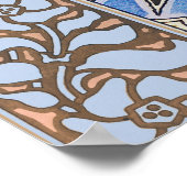 Elegante Blume Blue Periwinkle Floral Classic Poster (Ecke)