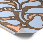 Elegante Blume Blue Periwinkle Floral Classic Poster (Ecke)