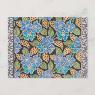 Elegante Blume Blue Periwinkle Floral Classic Postkarte