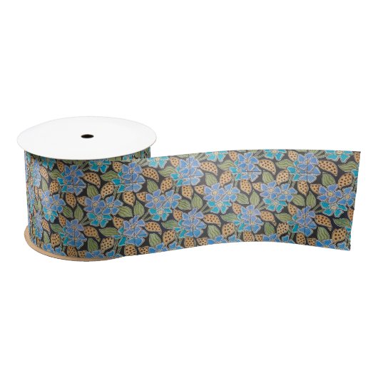 Elegante Blume Blue Periwinkle Floral Classic Satinband (Spule)