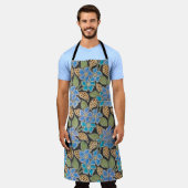 Elegante Blume Blue Periwinkle Floral Classic Schürze (Getragen)