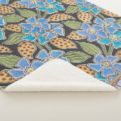 Elegante Blume Blue Periwinkle Floral Classic Sherpadecke (3/4)
