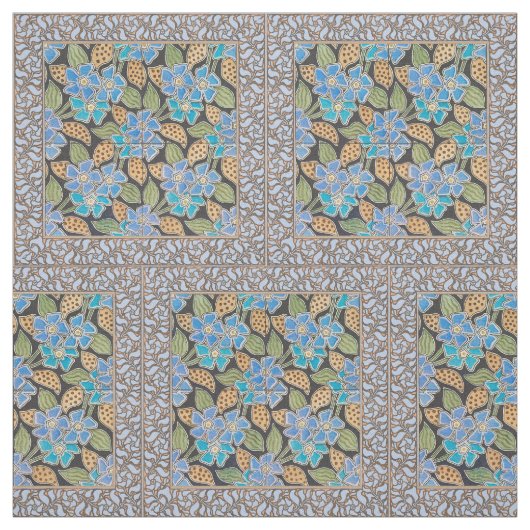 Elegante Blume Blue Periwinkle Floral Classic Stoff (Muster)