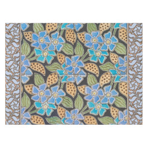Elegante Blume Blue Periwinkle Floral Classic Tischdecke