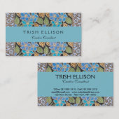 Elegante Blume Blue Periwinkle Floral Classic Visitenkarte (Vorne/Hinten)