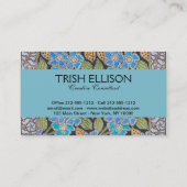 Elegante Blume Blue Periwinkle Floral Classic Visitenkarte (Rückseite)