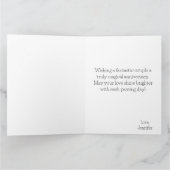 Elegante Blume Blühende Paarjubiläumskarte Karte (Innenseite)