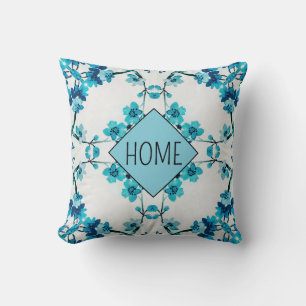 Elegante Blume Blumenblau Kissen