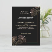 Elegante Blume Blütenhochzeit Einladung (Stehend Vorderseite)