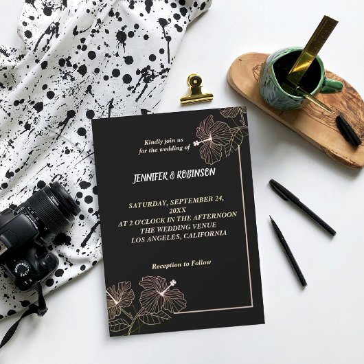 Elegante Blume Blütenhochzeit Einladung