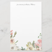 Elegante Blume Border Personalisiert Wedding Briefpapier (Vorderseite)