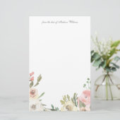 Elegante Blume Border Personalisiert Wedding Briefpapier (Stehend Vorderseite)