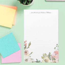 Elegante Blume Border Personalisiert Wedding Briefpapier