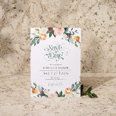 Elegante Blume Border Save the Date Typografie Einladung
