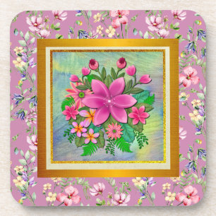 Elegante Blume Botanischer Frühling Bouquet Getränkeuntersetzer