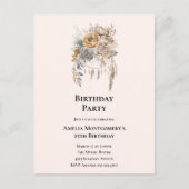 Elegante Blume Bouquet mit Dreamcatcher Geburtstag Postkarte (Vorderseite)