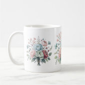 Elegante Blume Bouquet Soft Pastellfarben Kaffeetasse (Links)