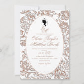 Elegante Blume Bridgerton Wedding Einladung (Vorderseite)