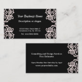 Elegante Blume Business Card Schwarz/Weiß Deko Visitenkarte (Vorne/Hinten)