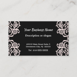 Elegante Blume Business Card Schwarz/Weiß Deko Visitenkarte