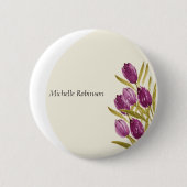 Elegante Blume Button (Vorderseite)