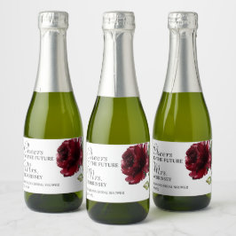 Elegante Blume Cheers Brautparty Gefallen Schaumweinetikett