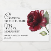 Elegante Blume Cheers Brautparty Gefallen Schaumweinetikett (Einzelnes Label)