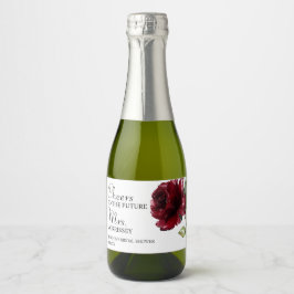 Elegante Blume Cheers Brautparty Gefallen Schaumweinetikett