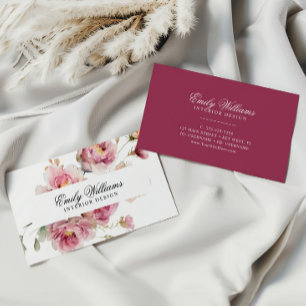 Elegante Blume der Aquarellfarben Rose Visitenkart Visitenkarte