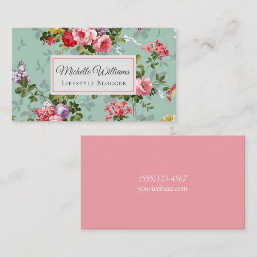 Elegante Blume der Vintagen Rose Visitenkarte (Vorne/Hinten)