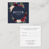 Elegante Blume der Wasserfarben-Marine Empfehlungskarte (Vorne/Hinten)