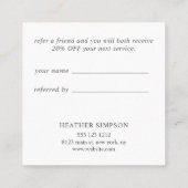 Elegante Blume der Wasserfarben-Marine Empfehlungskarte (Rückseite)