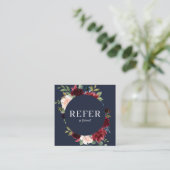 Elegante Blume der Wasserfarben-Marine Empfehlungskarte (Stehend Vorderseite)