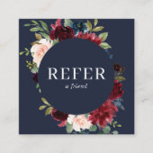 Elegante Blume der Wasserfarben-Marine Empfehlungskarte (Vorderseite)