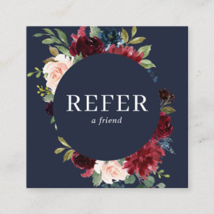 Elegante Blume der Wasserfarben-Marine Empfehlungskarte