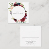 Elegante Blume der Wasserfarben-Marine Terminkarte (Vorne/Hinten)