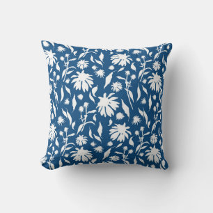 Elegante Blume des White Classic Blue Echinacea Co Kissen