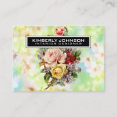 Elegante Blume Design Business Card 3.5x2.5 Visitenkarte (Vorderseite)