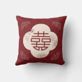 Elegante Blume Double Xi Chinesische Hochzeit Kissen (Rückseite)