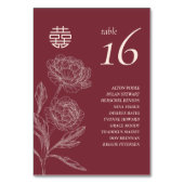 Elegante Blume Double Xi Guest Names Tischnummer (Vorderseite)