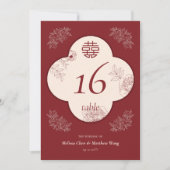 Elegante Blume Double Xi Wedding 12x18 Tischnummer (Vorderseite)