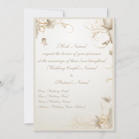 Elegante Blume Einladung (Vorderseite)