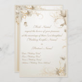 Elegante Blume Einladung (Vorne/Hinten)