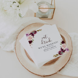 Elegante Blume essen Drink Wir sind Verheiratet Ho Serviette