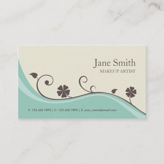 Elegante Blume Floral Retro Stilvolle Eleganz Visitenkarte (Vorderseite)